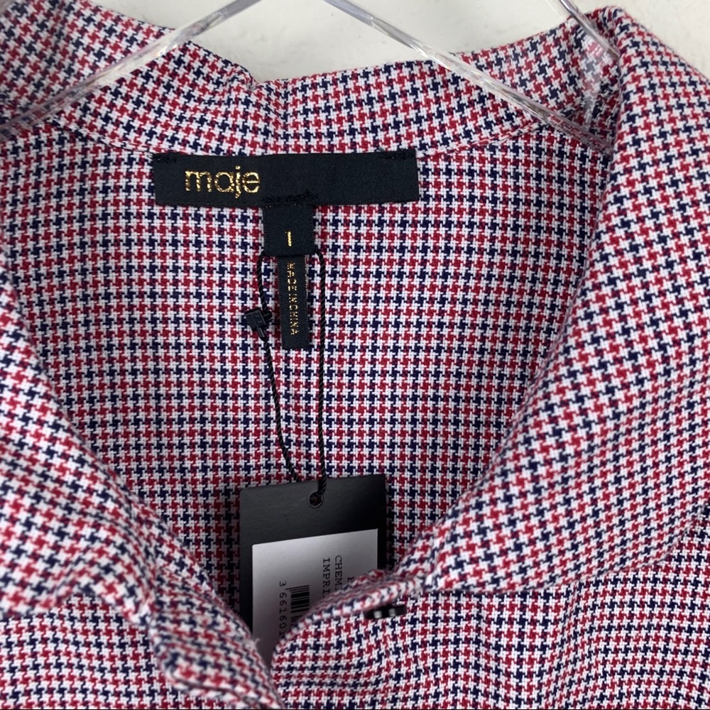 MAJE Bow Trim Print Blouse In Printed - Picture 4 of 8